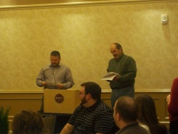MSUWC President Patrick Dillon and Local 107-Grand Rapids President Dave Miller
